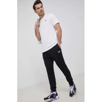 Reebok tricou din bumbac HG4443 culoarea alb, cu imprimeu ieftin