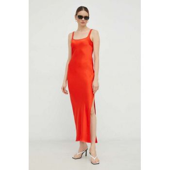 Samsoe Samsoe rochie culoarea portocaliu, maxi, drept