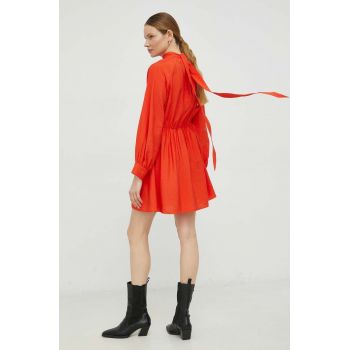Samsoe Samsoe rochie culoarea portocaliu, mini, evazati de firma originala