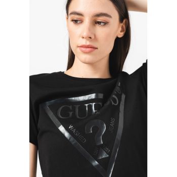 Tricou de bumbac cu imprimeu logo pentru antrenament