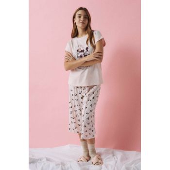 women'secret pijama Mickey&Minnie femei, culoarea roz, 3135203