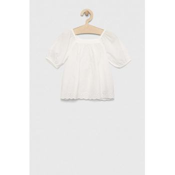 GAP bluza de bumbac pentru copii culoarea alb, neted