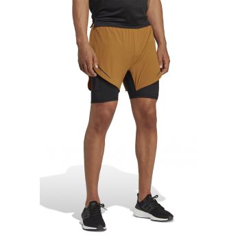 Pantaloni scurti 2in1 cu talie medie pentru antrenament Hiit