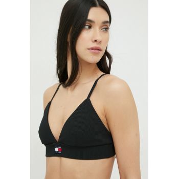 Tommy Jeans sutien culoarea negru, neted