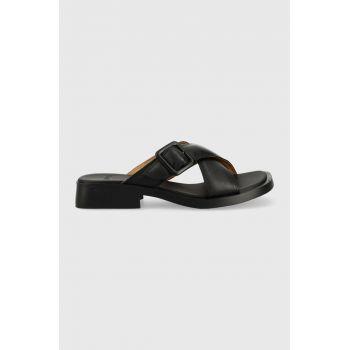 Camper slapi de piele Dana femei, culoarea negru