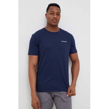Columbia tricou din bumbac culoarea albastru marin, cu imprimeu