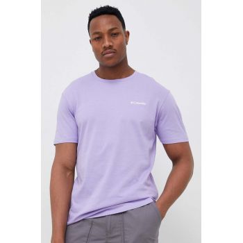 Columbia tricou din bumbac culoarea violet, cu imprimeu