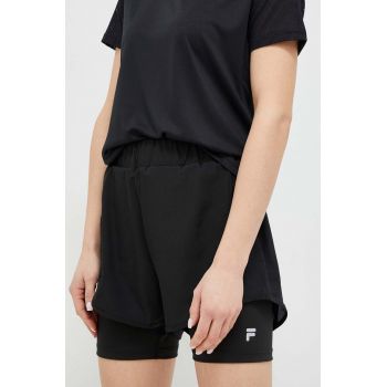 Fila pantaloni scurți de antrenament Revin culoarea negru, neted, high waist