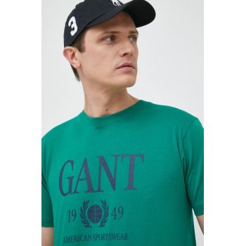 Gant tricou din bumbac culoarea verde, modelator