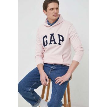 GAP bluza barbati, culoarea roz, cu glugă, cu imprimeu