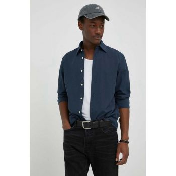 Marc O'Polo camasa din bumbac barbati, culoarea albastru marin, cu guler clasic, regular
