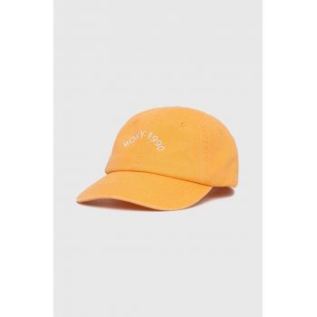 Roxy șapcă de baseball din bumbac culoarea portocaliu, cu imprimeu de firma originala