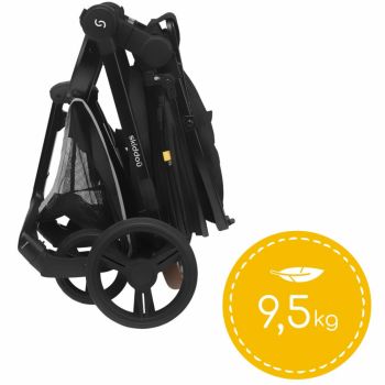 Carucior transformabil 2 in 1 Nasjo Onyx Skiddou Negru la reducere