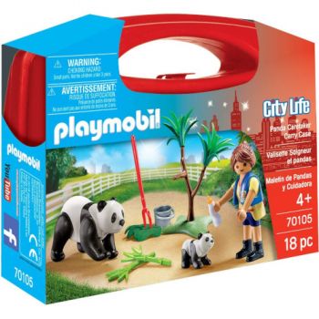 Set de Constructie Portabil Playmobil Ursuleti Panda