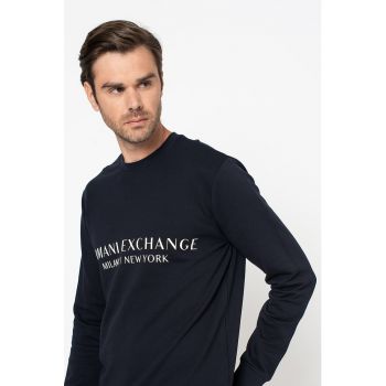Bluza de trening din bumbac cu imprimeu logo - Alb murdar - Bleumarin -