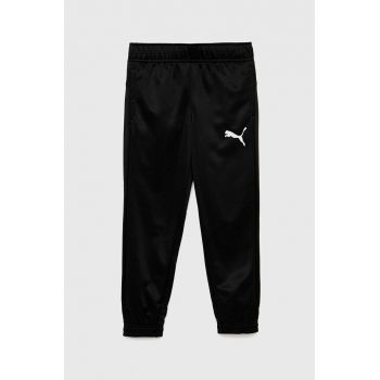 Puma pantaloni de trening pentru copii ACTIVE Tricot Pants cl B culoarea negru, cu imprimeu