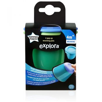 Recipiente de Stocare Hrana Tommee Tippee cu Capac Explora 2 Buc
