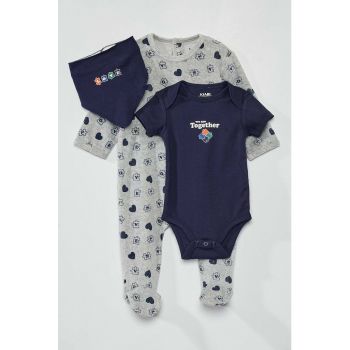 Set de imbracaminte din amestec de bumbac - 3 piese