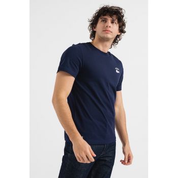 Tricou regular fit cu decolteu la baza gatului