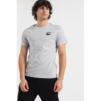 Tricou regular fit cu decolteu la baza gatului