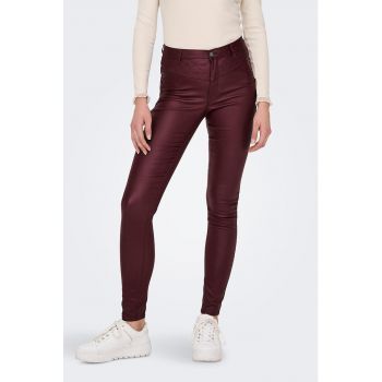 Pantaloni skinny si talie inalta