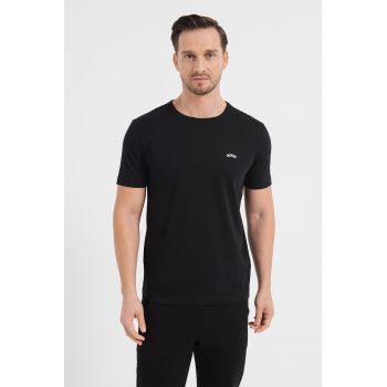 Tricou regular fit cu imprimeu logo discret Curved