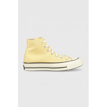 Converse teniși Chuck 70 HI culoarea galben, A02757C A02757C-LIGHT.ORN ieftini