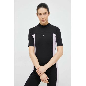 Fila tricou de antrenament Riva culoarea negru, cu turtleneck ieftin