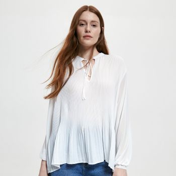 Reserved - Bluză plisată - Ivory