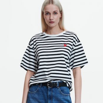 Reserved - Tricou regular cu detaliu brodat - Multicolor