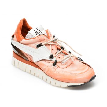 Pantofi sport A.S. 98 portocalii, A13101, din piele naturala