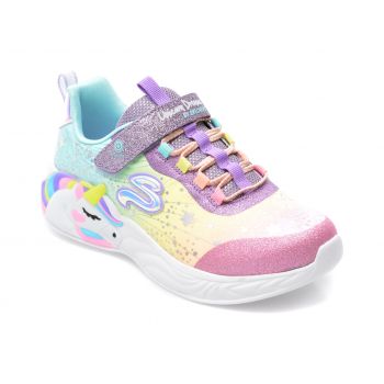 Pantofi sport SKECHERS multicolor, UNICORN DREAMS, din material textil si piele ecologica