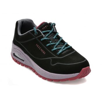 Pantofi sport SKECHERS negri, UNO RUGGED, din piele ecologica