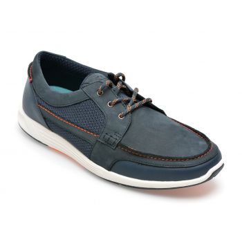 Mocasini CLARKS bleumarin, ATL SAIL WEST-2, din nabuc