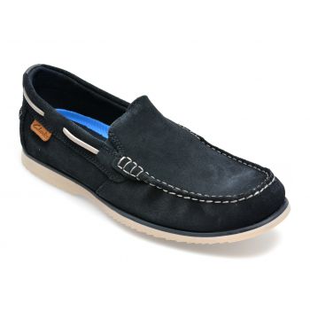 Mocasini CLARKS bleumarin, NOONAN STEP 0912, din piele intoarsa