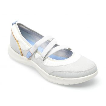 Pantofi CLARKS albi, ADELLA SAIL 0912, din material textil