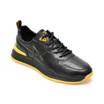 Pantofi sport OTTER negri, CJ22004, din piele naturala