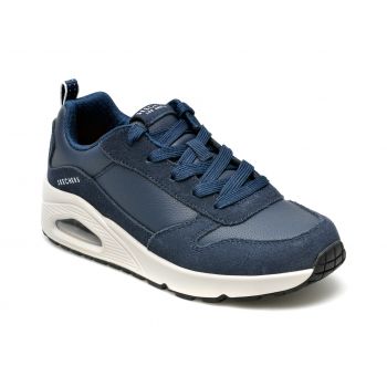 Pantofi sport SKECHERS bleumarin, UNO , din piele intoarsa si piele ecologica