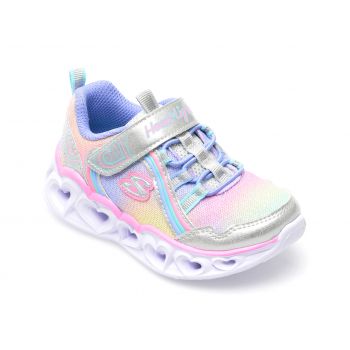 Pantofi sport SKECHERS multicolor, HEART LIGHTS, din material textil si piele ecologica