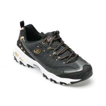 Pantofi sport SKECHERS negri, D LITES, din piele ecologica