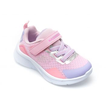 Pantofi sport SKECHERS roz, MICROSPEC, din material textil si piele ecologica