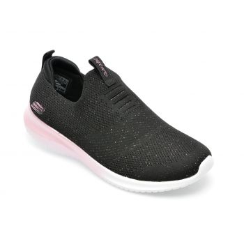 Pantofi sprt SKECHERS negri, ULTRA FLEX, din material textil