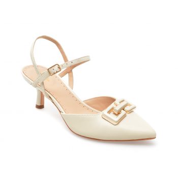 Saboti CLARKS bej, VIOLET55 STRAP 0912, din piele naturala