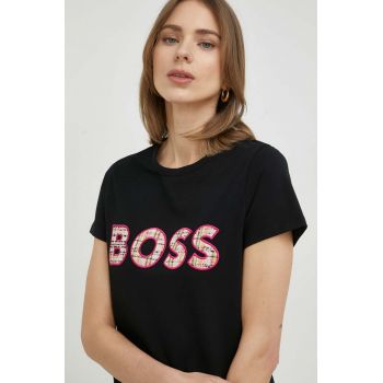 BOSS tricou femei, culoarea negru