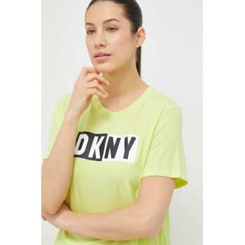 Dkny tricou femei, culoarea verde ieftin