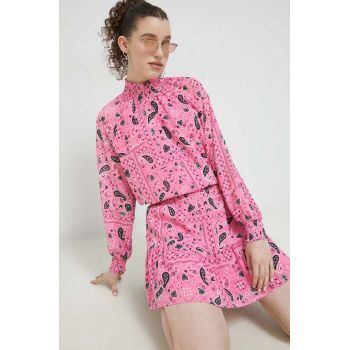 HUGO rochie culoarea roz, mini, evazati de firma originala