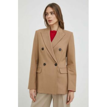 MAX&Co. sacou culoarea bej, cu doua randuri de nasturi, neted