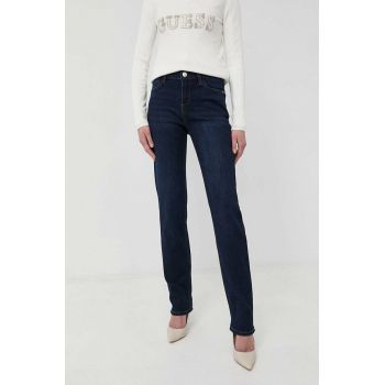 Morgan jeansi femei, culoarea albastru marin, high waist ieftini