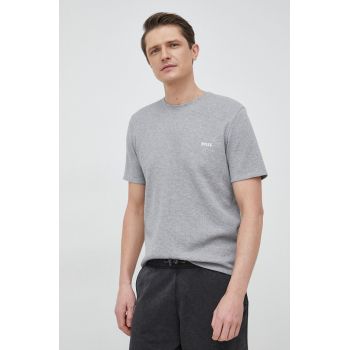 BOSS tricou lounge culoarea gri, cu imprimeu