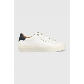 Pepe Jeans sneakers din piele YOGI culoarea alb, PMS30930 ieftini